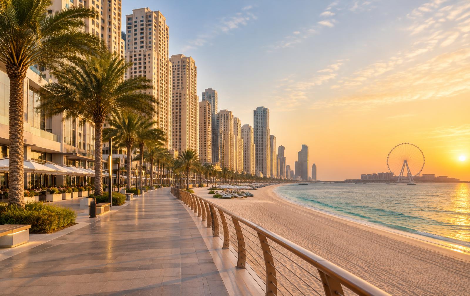 Jumeirah Beach Residence (JBR) – Uferpromenade und Skyline